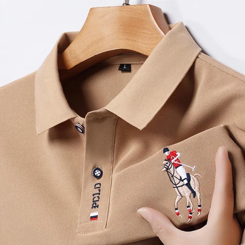 Men's Embroidered Casual Fashion Short Sleeved POLO Shirt Summer Comfortable Top - So Real Fashion