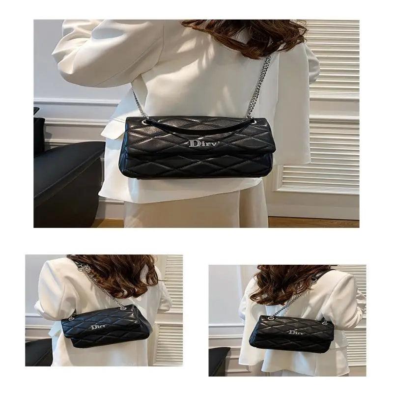 New Trendy Handbags Luxury Women Shoulder Bag PU Leather Chain Crossbody Bags Ladies Messenger Square Bag - So Real Fashion