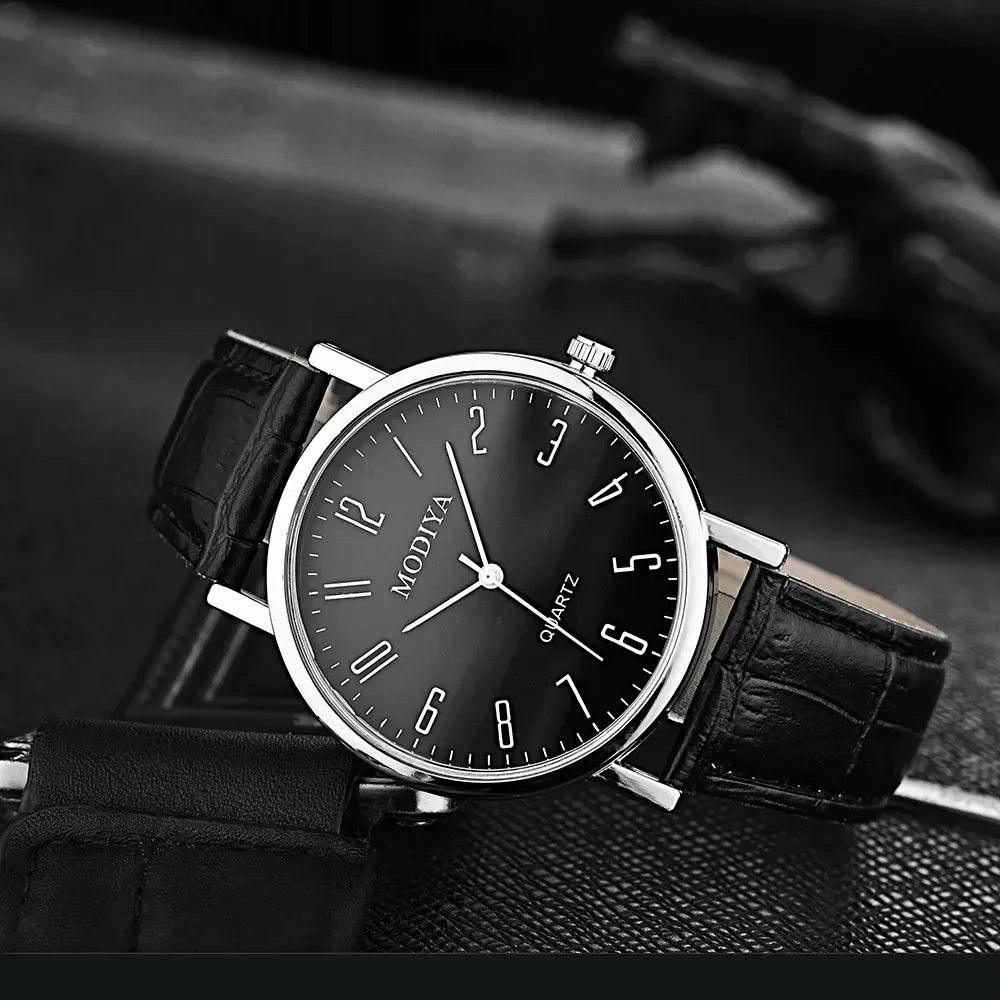 Men's Watches Business Wrist Watch Luxury Leather Strap Analog Watches Quartz Wristwatches Clock Men Women Casual Simple Watch - So Real Fashion