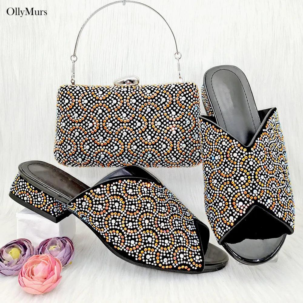 Italian Design Shoes And Bag To Match Set Summer Style Woman Pumps CM Shoes And Bag For Party Large Size 38-43 - So Real Fashion