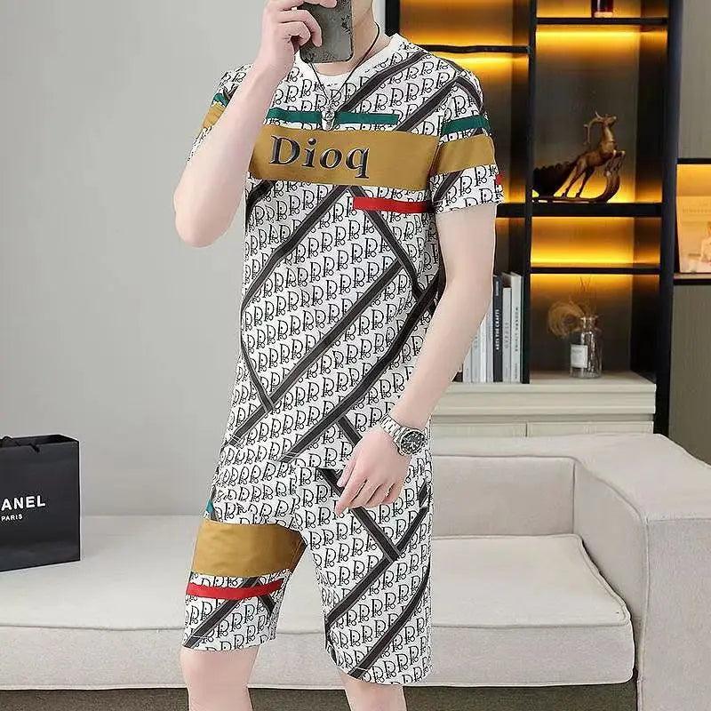 Trendy Brand Summer Casual New Men's Suit T-shirt Shorts Trendy Breathable Handsome T-shirt - So Real Fashion