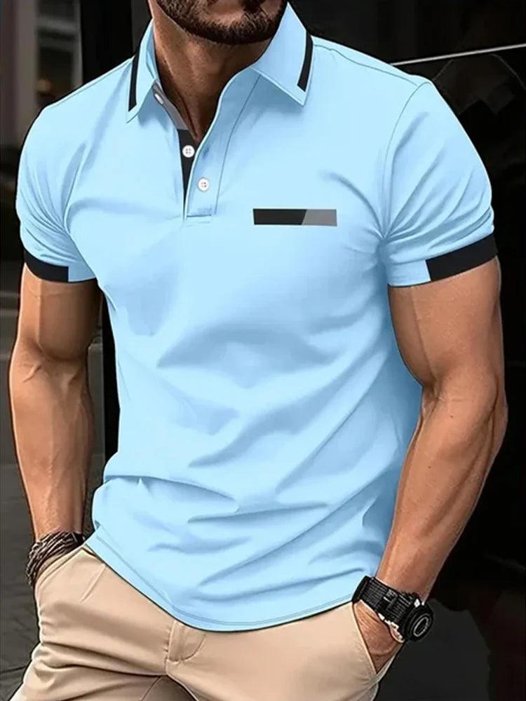 Men's Short Sleeve Polo Shirt , Summer Casual Lapel Sports men polos Gift For Men EUROPEAN Measurement - So Real Fashion