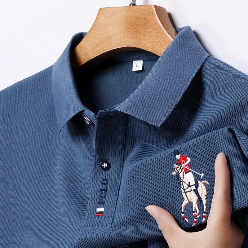 Men's Embroidered Casual Fashion Short Sleeved POLO Shirt Summer Comfortable Top - So Real Fashion