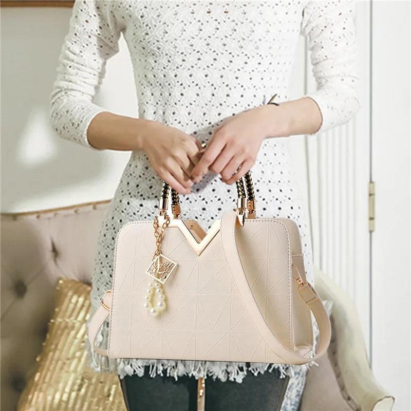 Women Handbag Patchwork Shoulder Messenger Office Work PU Leather Female Bag Ladies Luxury Handbag Fashion Elegant Shoulder Bag - So Real Fashion