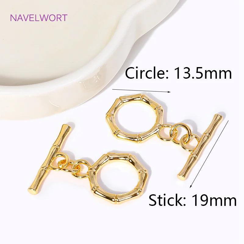 18K Gold Plated Brass Bamboo/Butterfly OT Clasps Toggle Clasps Jewelry Connector For DIY Making Necklace Bracelet Supplies - So Real Fashion