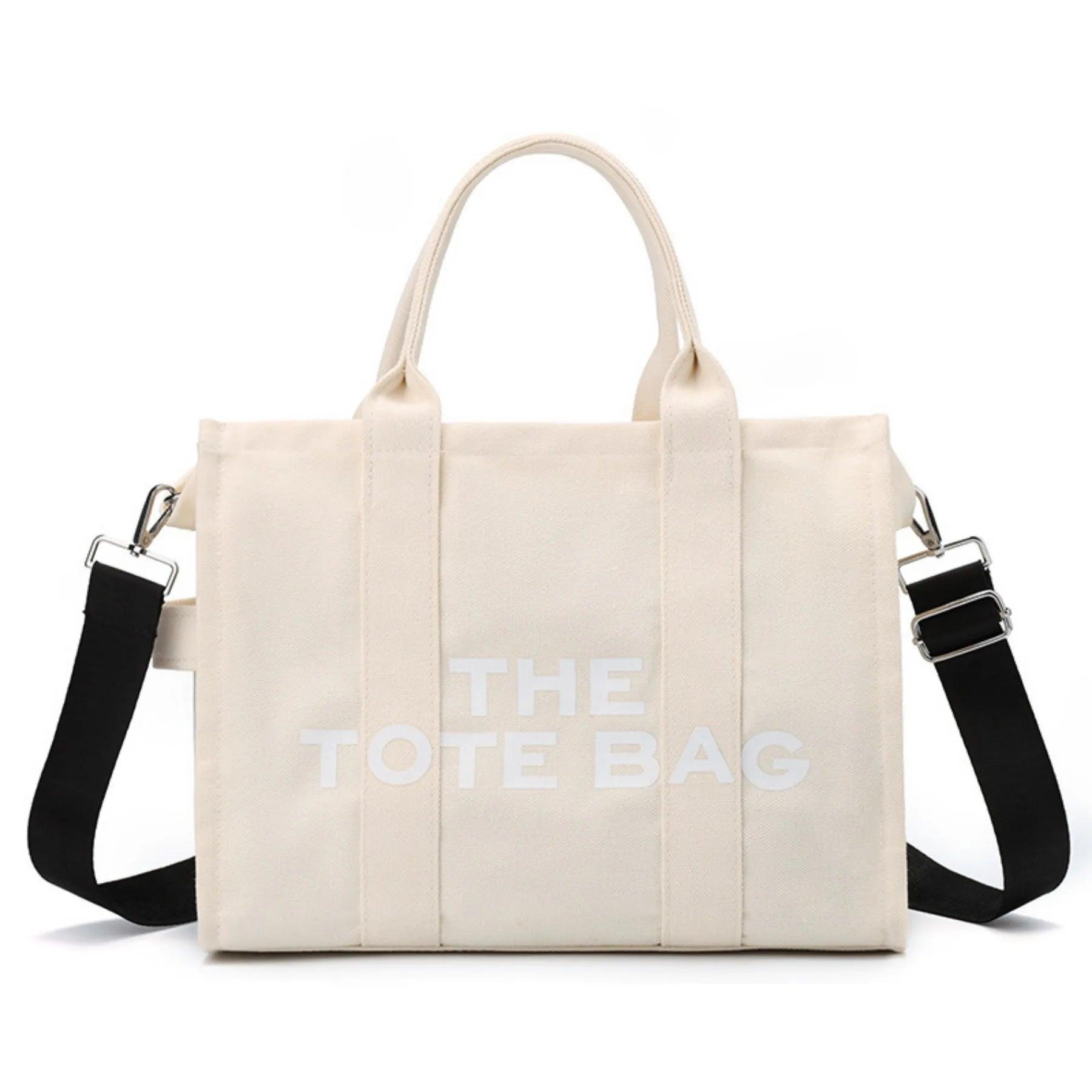 The Woven Medium Tote Bag Canvas Tote Bag Waterproof Nylon Multi Pocket Shoulder Bags - So Real Fashion