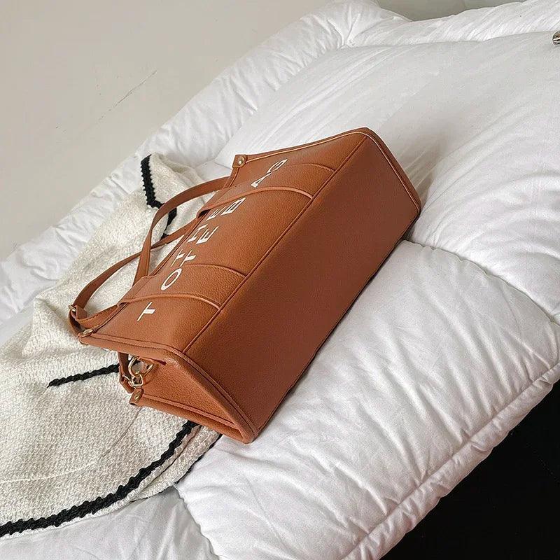 Luxury Designer Bag Tote Women Handbags Letter Shoulder Bags Brands Soft PU Shopper Purses Crossbody Bags for Women Clutch - So Real Fashion