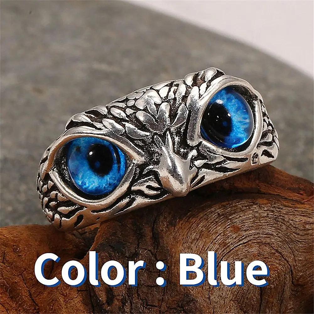 Owl Eye Statement Ring Demon Lovers Metal Vintage Ring Retro Animal Style Open Adjustable Jewelry Mother's Day Gifts - So Real Fashion