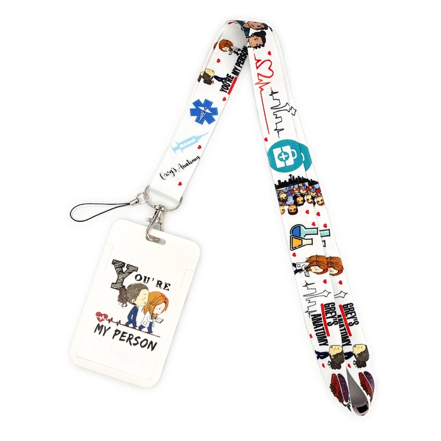 Grey's Anatomy Doctor Nurse Credential Holder Neck Strap Lanyards Keychain Holder ID Card Pass Hang Rope Lariat Lanyard - So Real Fashion