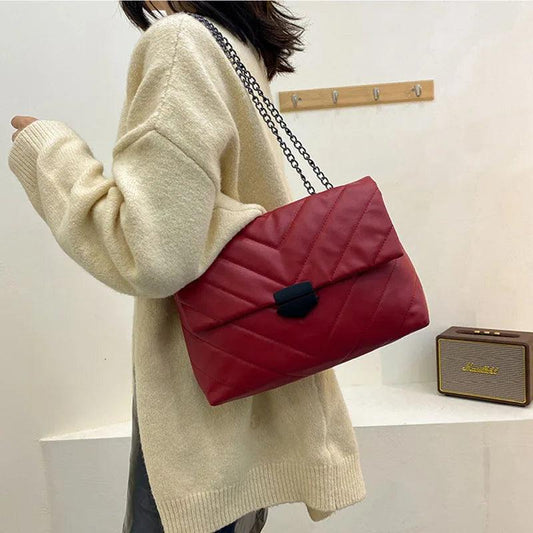 Artificial Leather Retro Small Mini Luxury Designer Lady Crossbody Bag Armpit Handbag Letter Shoulder Shopper Chain Flap Purse - So Real Fashion