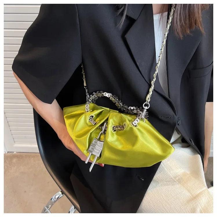 Luxury Designer Handbag Silk Folds Chain Shoulder Bag Dumpling Shape Crossbody Bags Handbag and Purse Totes Ladies Messenger Bag - So Real Fashion