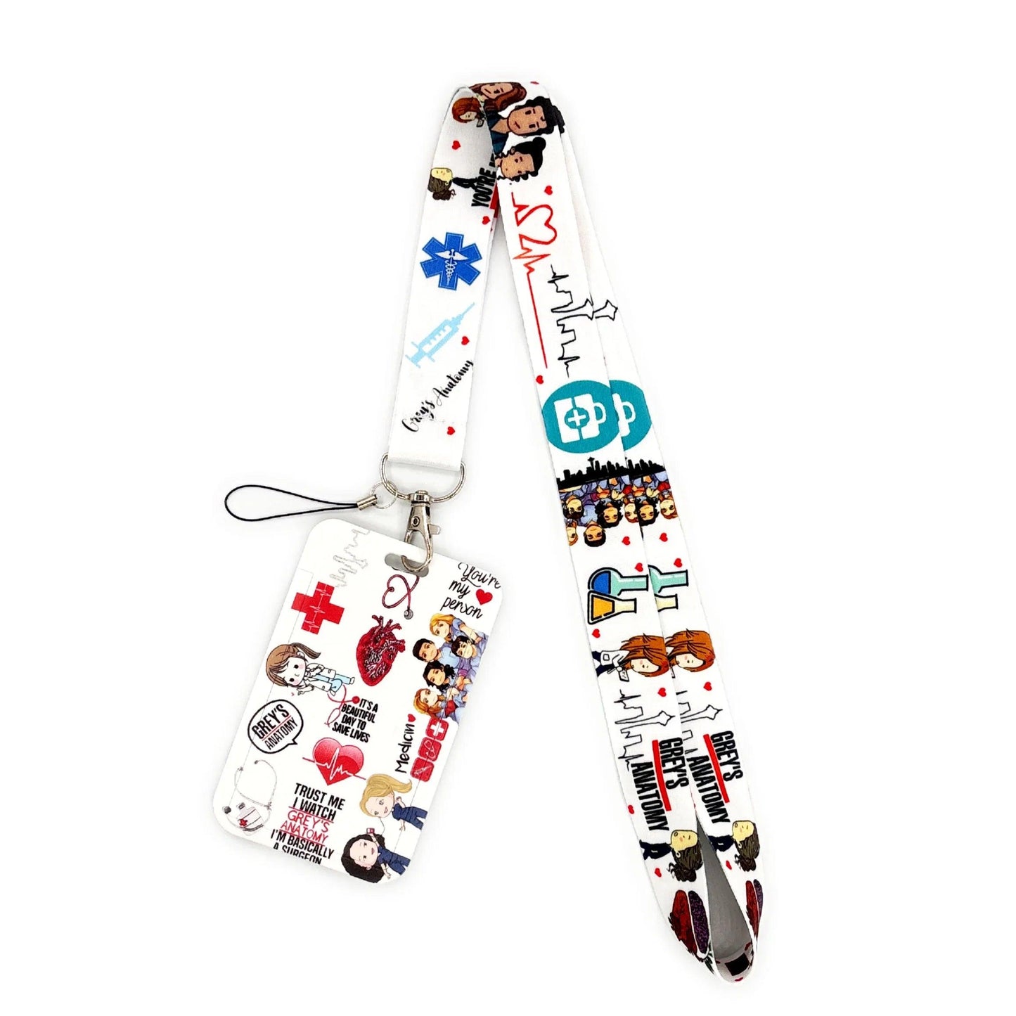 Grey's Anatomy Doctor Nurse Credential Holder Neck Strap Lanyards Keychain Holder ID Card Pass Hang Rope Lariat Lanyard - So Real Fashion