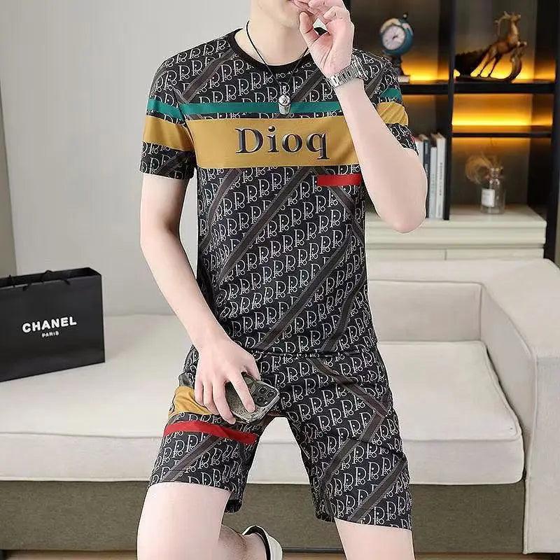 Trendy Brand Summer Casual New Men's Suit T-shirt Shorts Trendy Breathable Handsome T-shirt - So Real Fashion