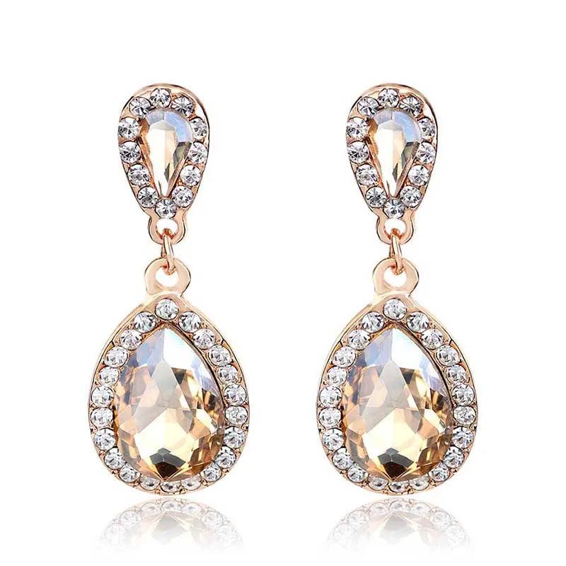 Blue Crystal Wedding Long Drop Earrings for Women. Brides Earrings Prom Jewelry Gifts Femme Pendiente. - So Real Fashion