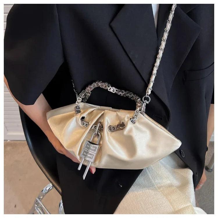 Luxury Designer Handbag Silk Folds Chain Shoulder Bag Dumpling Shape Crossbody Bags Handbag and Purse Totes Ladies Messenger Bag - So Real Fashion