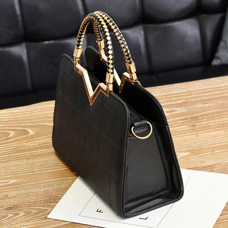 Women Handbag Patchwork Shoulder Messenger Office Work PU Leather Female Bag Ladies Luxury Handbag Fashion Elegant Shoulder Bag - So Real Fashion