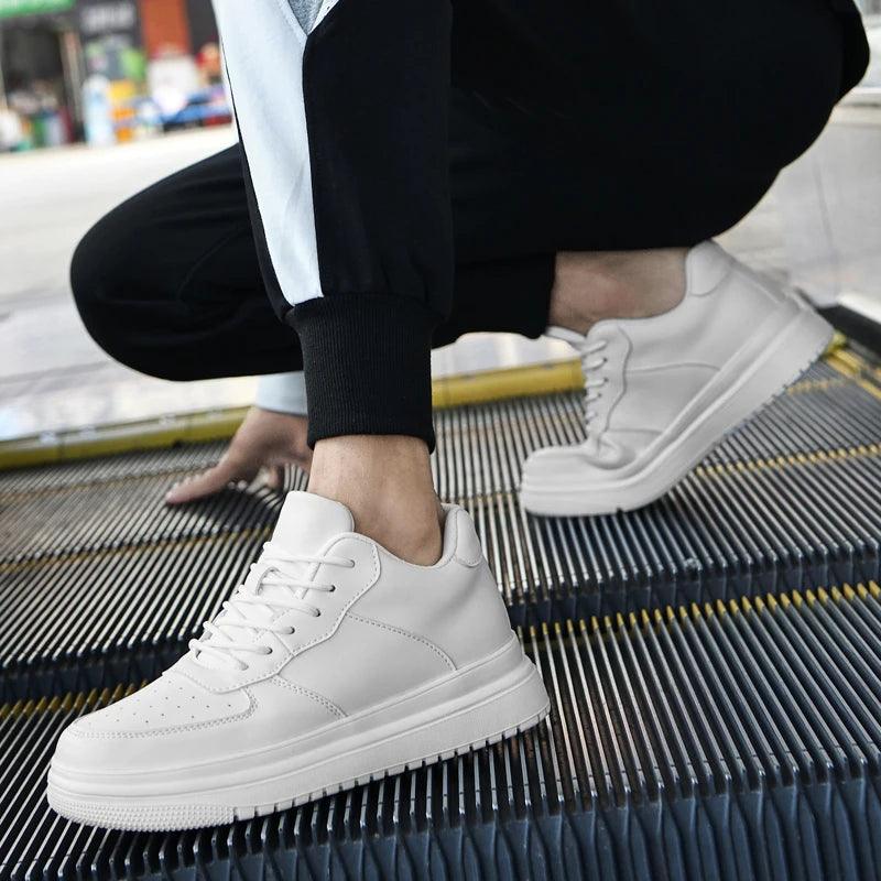 New Ultralight Genuine leather Man/Women Sneakers Size37-46 Lnvisible Increase Height Unisex Casual Fashion Walking Sports Shoes - So Real Fashion