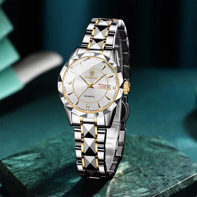 Women Watches Luxury Fashion Ladies Quartz Watch Waterproof Luminous Date Stainless Wristwatch Girlfriend Lovers Gift - So Real Fashion