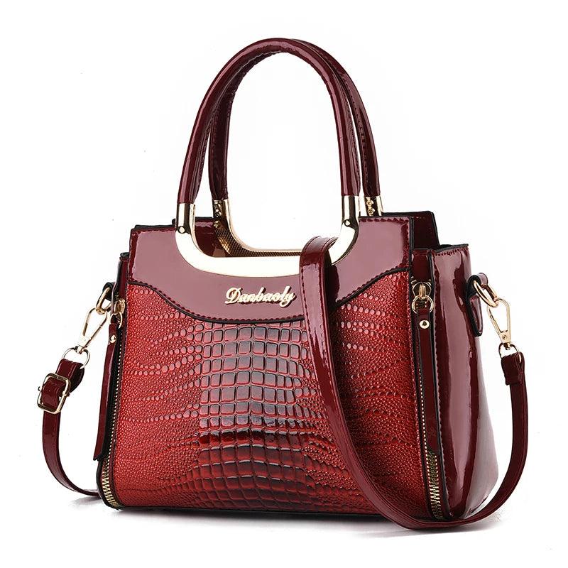 Stylish senior crocodile print women's handbag, temperament all large capacity single shoulder crossbody bag - So Real Fashion