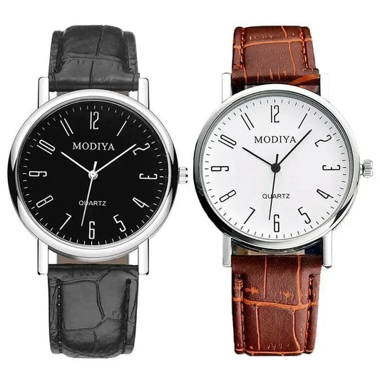 Men's Watches Business Wrist Watch Luxury Leather Strap Analog Watches Quartz Wristwatches Clock Men Women Casual Simple Watch - So Real Fashion