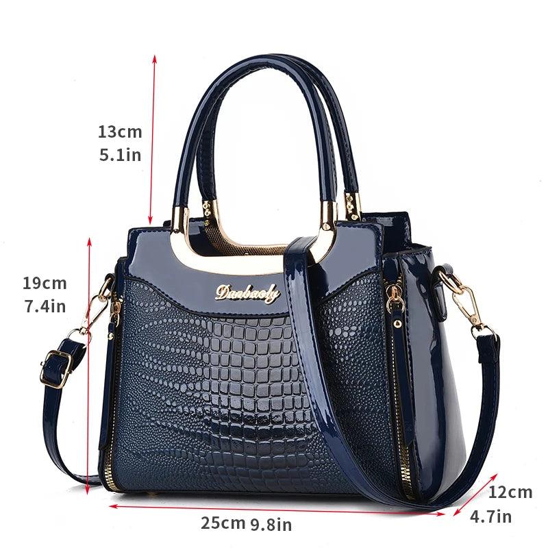 Chic Crocodile Pattern Faux Leather Crossbody Bag With Adjustable Strap - Elegant Women's Shoulder Purse For Daily Use - So Real Fashion