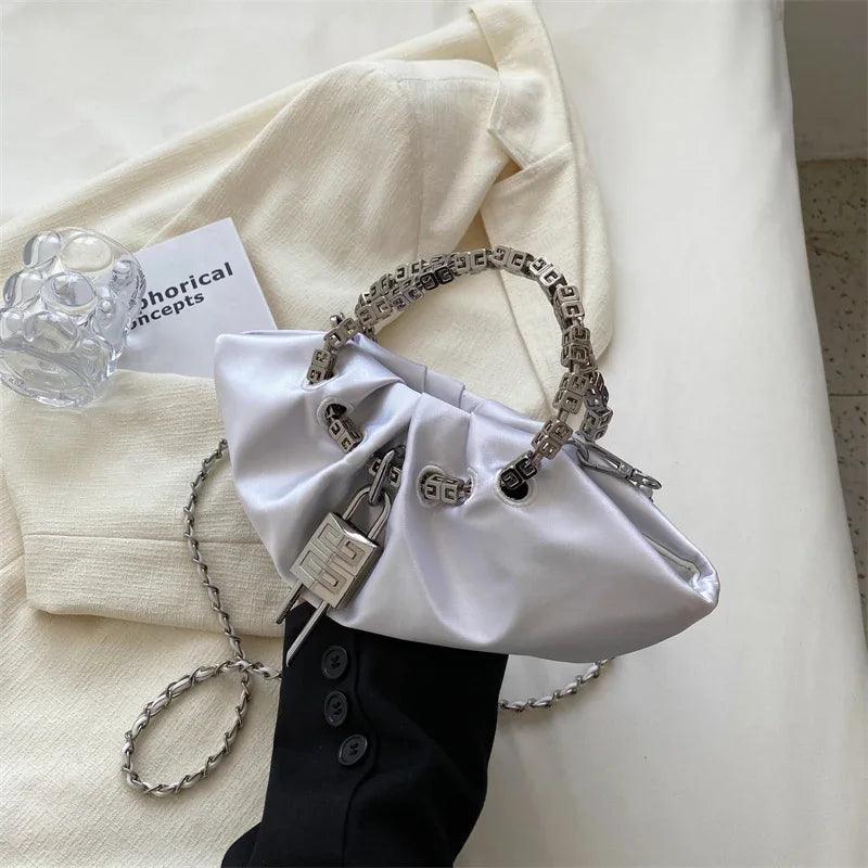 Light Luxury Design Shoulder Crossbody Bag Women Casual Chain Handbag and Purses New Trendy Clutches Ladys Messenger Bag Hobos - So Real Fashion