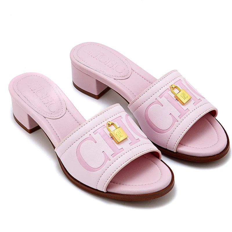 CH Women's Solid Colour Printing Slippers Simple Fashion Slippers High End Style Elegant Wearable Office Slippers Shoes - So Real Fashion