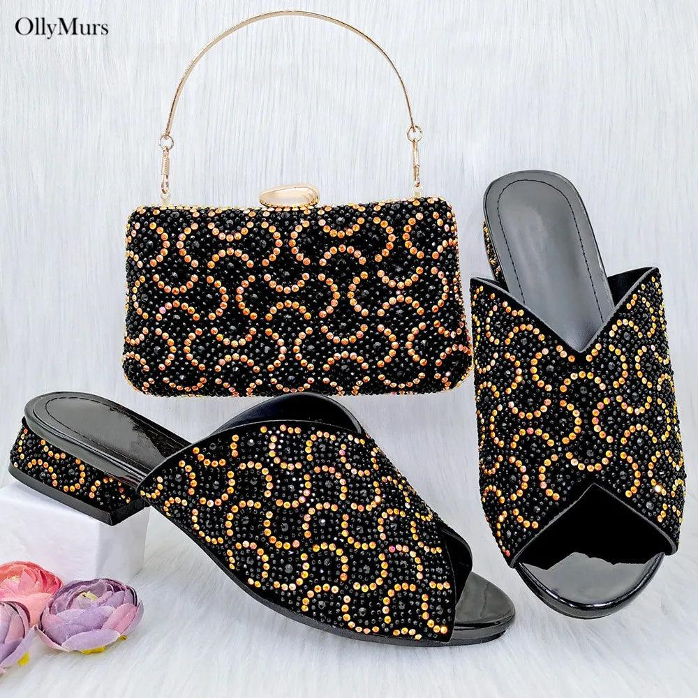 Italian Design Shoes And Bag To Match Set Summer Style Woman Pumps CM Shoes And Bag For Party Large Size 38-43 - So Real Fashion