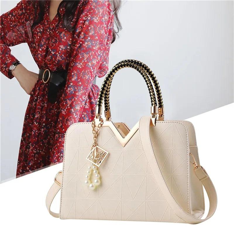 Women Handbag Patchwork Shoulder Messenger Office Work PU Leather Female Bag Ladies Luxury Handbag Fashion Elegant Shoulder Bag - So Real Fashion