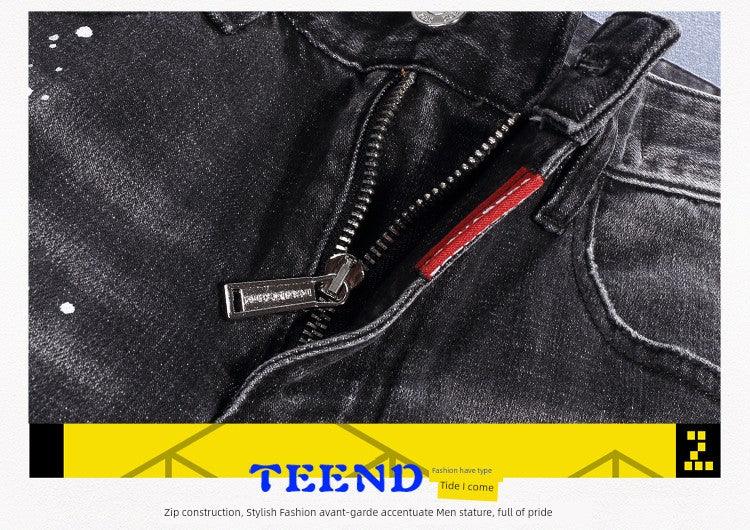 New Arrival Black Denim Men Trendy Brands Silm Skinny Jeans Stretch Classy Hole & Patch Casual Long Pants - So Real Fashion