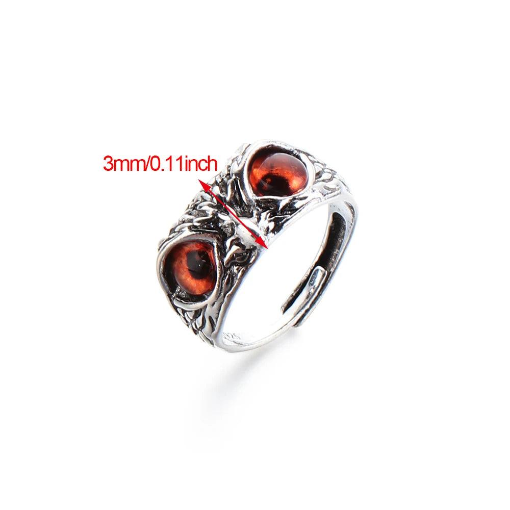 Owl Eye Statement Ring Demon Lovers Metal Vintage Ring Retro Animal Style Open Adjustable Jewelry Mother's Day Gifts - So Real Fashion