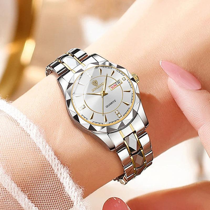 Women Watches Luxury Fashion Ladies Quartz Watch Waterproof Luminous Date Stainless Wristwatch Girlfriend Lovers Gift - So Real Fashion