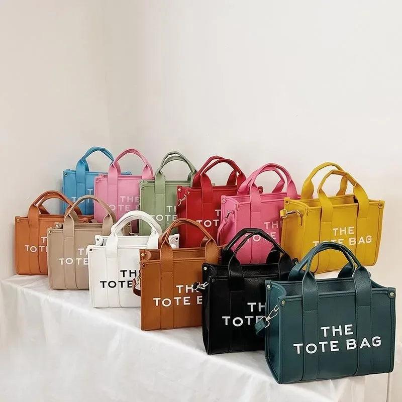 The Tote Bag For Women, Trendy PU Leather Handbag, Top Handle Satchel Purse, Casual Crossbody Bag - So Real Fashion