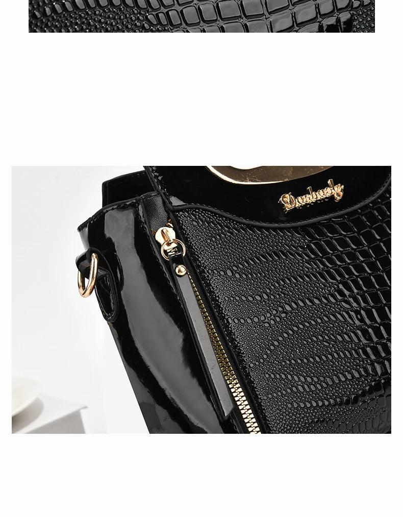 Stylish senior crocodile print women's handbag, temperament all large capacity single shoulder crossbody bag - So Real Fashion