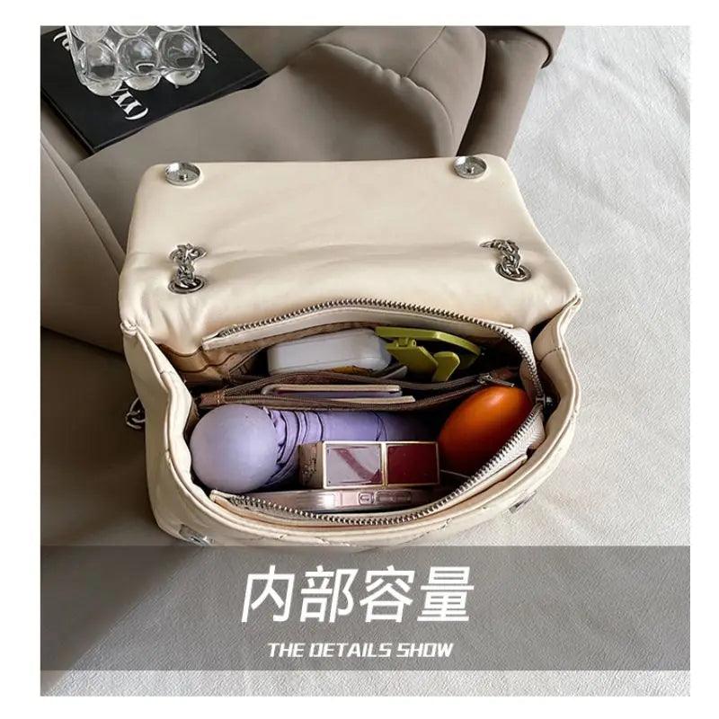 New Trendy Handbags Luxury Women Shoulder Bag PU Leather Chain Crossbody Bags Ladies Messenger Square Bag - So Real Fashion