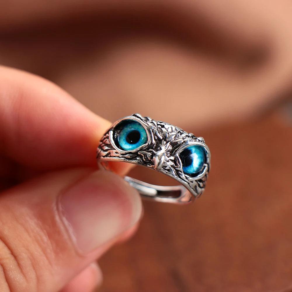 Owl Eye Statement Ring Demon Lovers Metal Vintage Ring Retro Animal Style Open Adjustable Jewelry Mother's Day Gifts - So Real Fashion