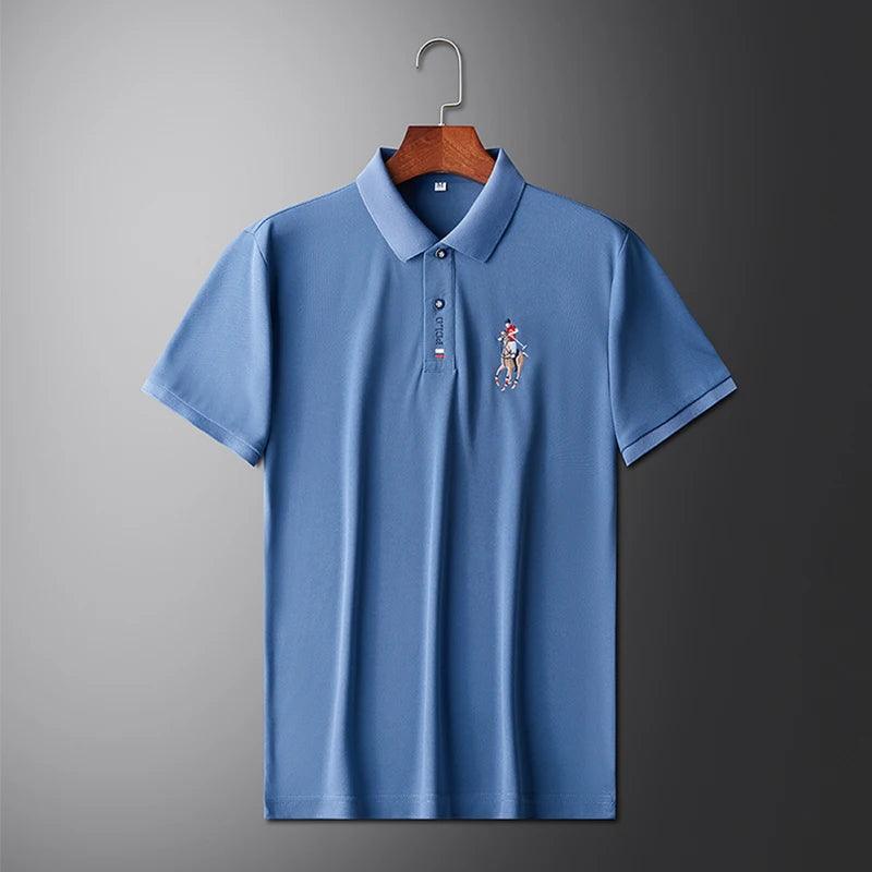 Men's Embroidered Casual Fashion Short Sleeved POLO Shirt Summer Comfortable Top - So Real Fashion