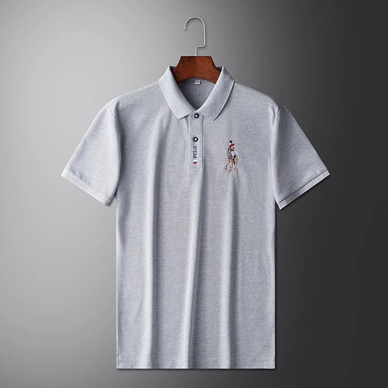 Men's Embroidered Casual Fashion Short Sleeved POLO Shirt Summer Comfortable Top - So Real Fashion