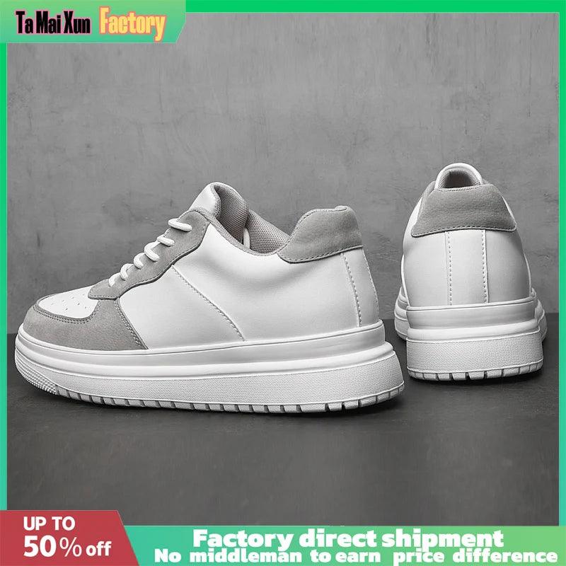 New Ultralight Genuine leather Man/Women Sneakers Size37-46 Lnvisible Increase Height Unisex Casual Fashion Walking Sports Shoes - So Real Fashion