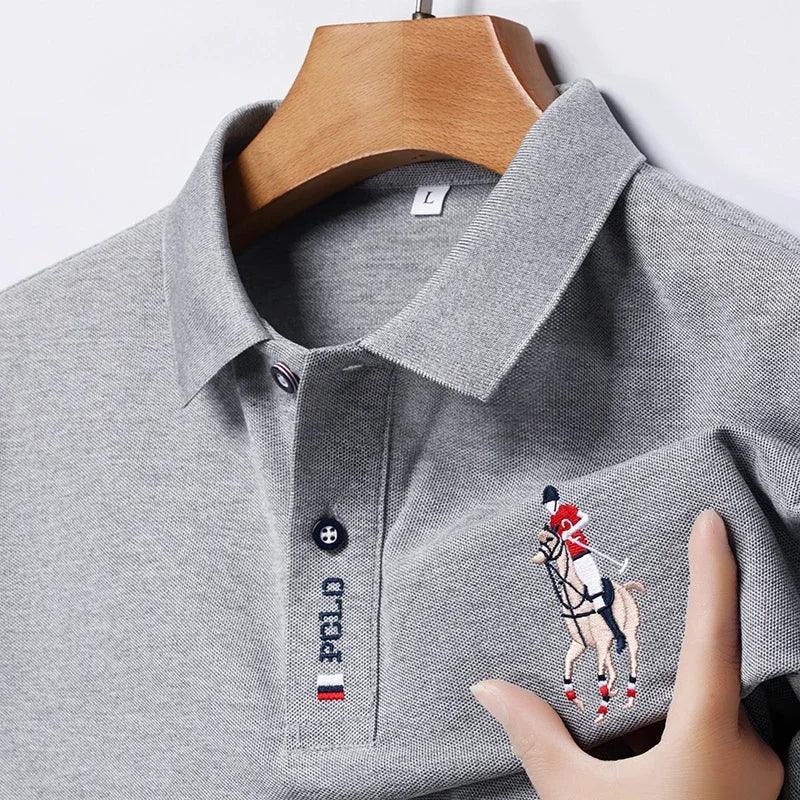 Men's Embroidered Casual Fashion Short Sleeved POLO Shirt Summer Comfortable Top - So Real Fashion