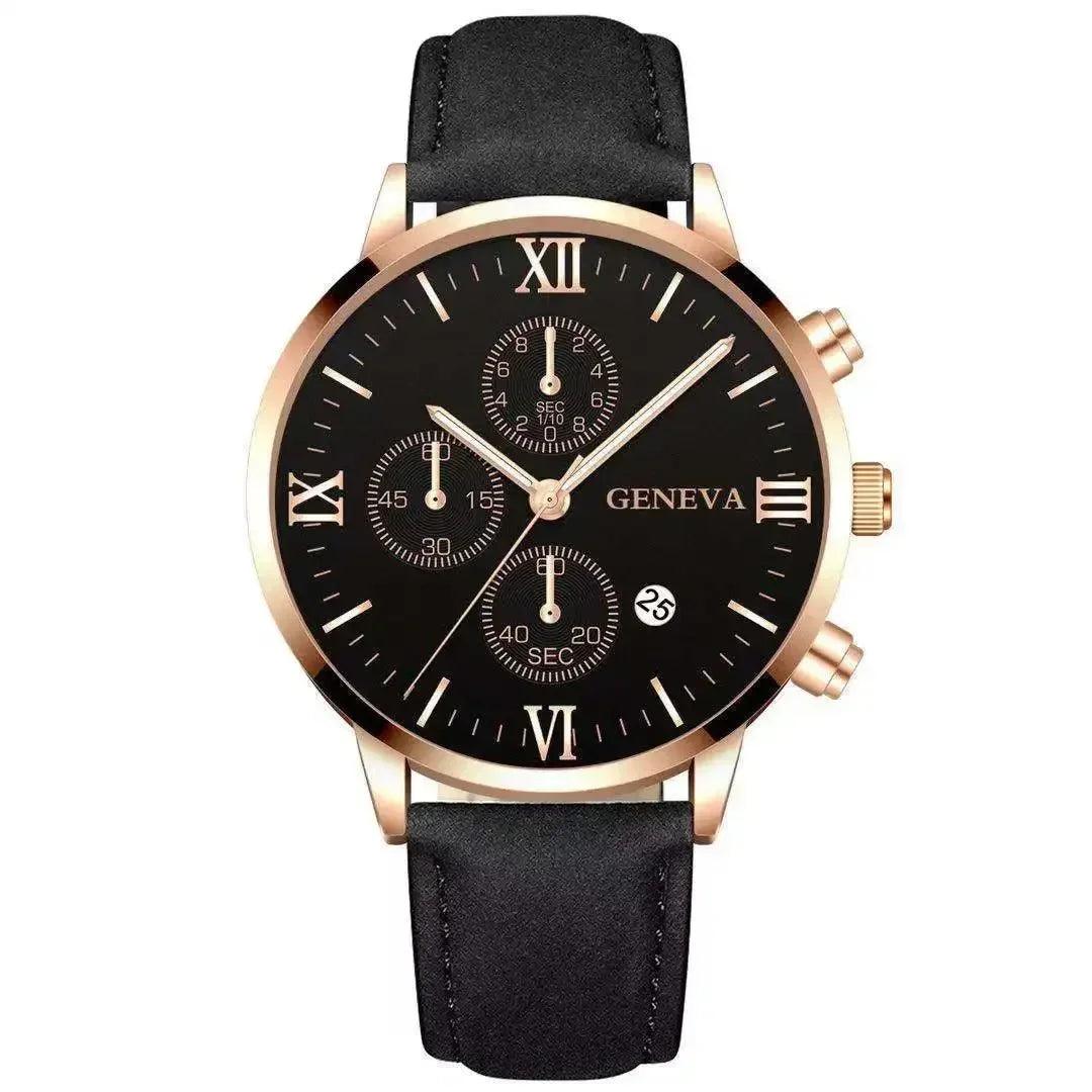 Fashion Geneva Men's Wristwatch Date Alloy Case Leather Analog Quartz Sport Watch Male Clock Top Brand Luxury Relogio Masculino - So Real Fashion