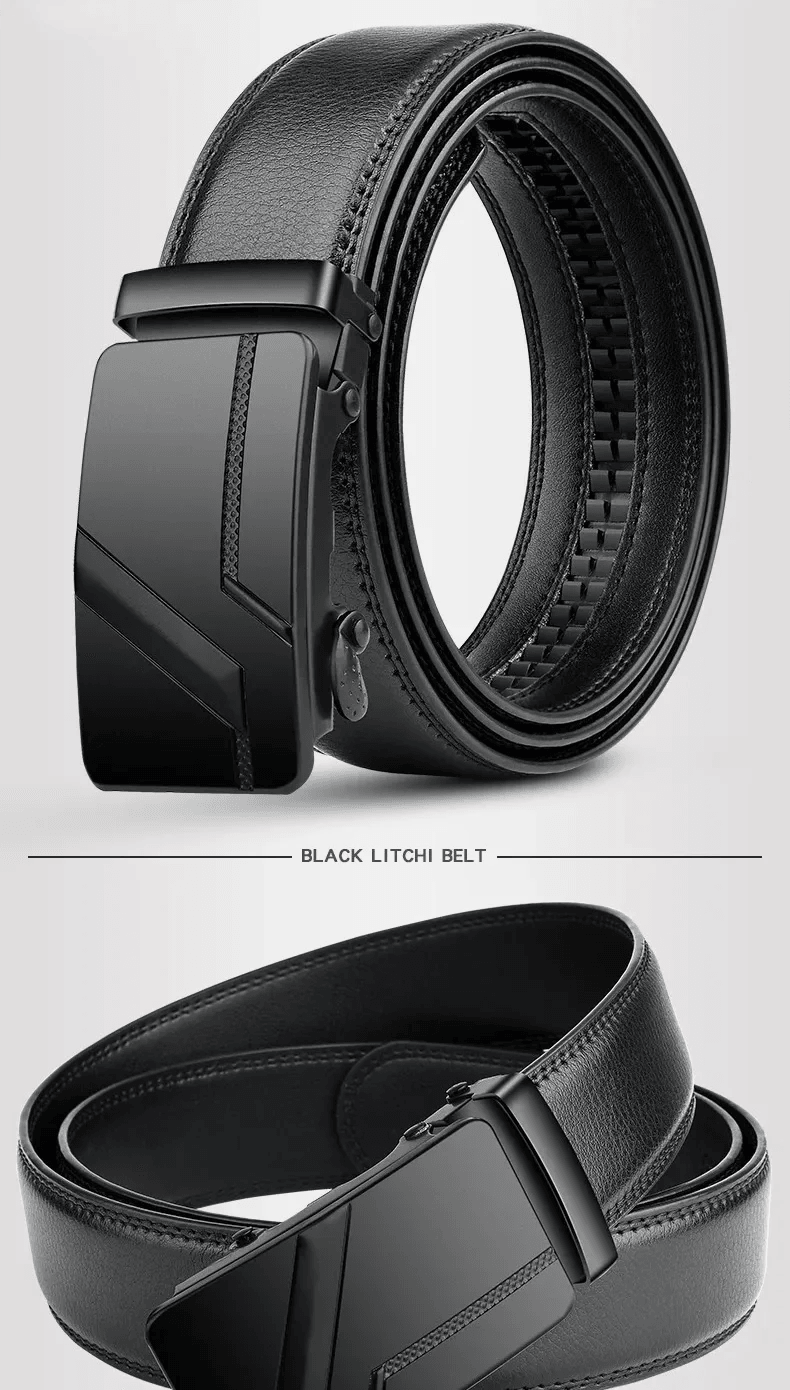 Men's High-Quality Belt Luxury Belt, Black Men's Automatic Buckle Jeans Men's Belt Suit Belt - So Real Fashion