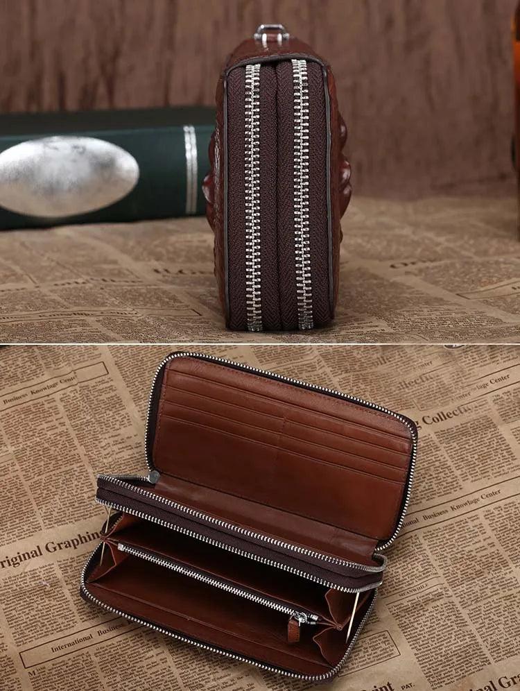 Men's bag Long zipper wallet double-sided large capacity - So Real Fashion