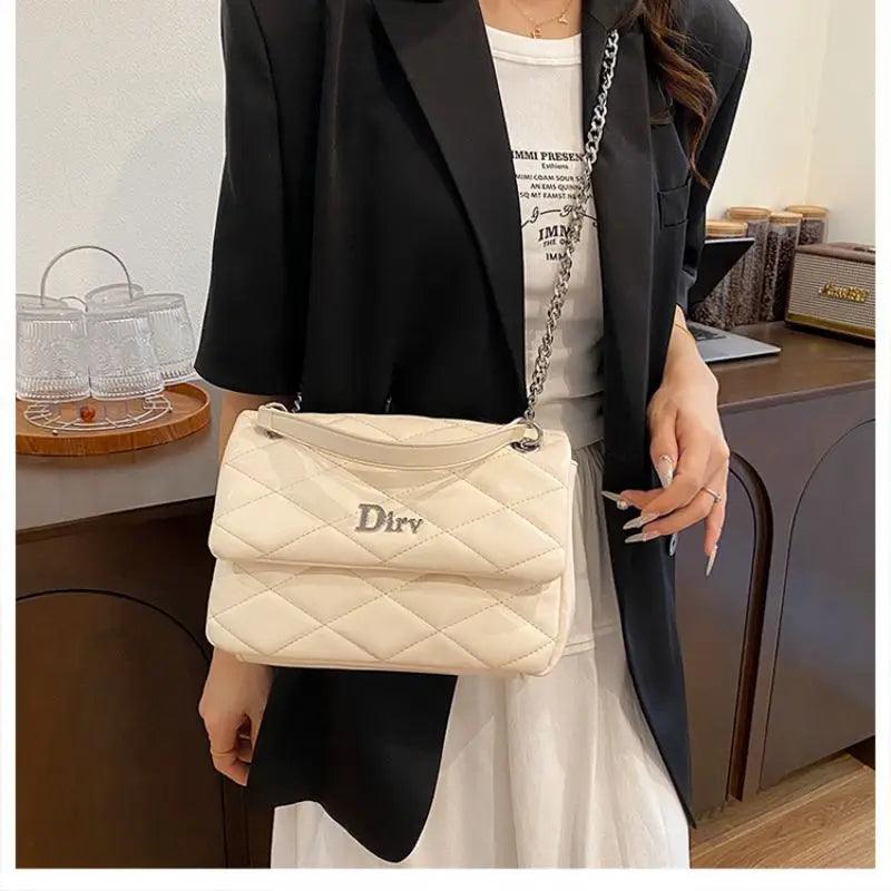 New Trendy Handbags Luxury Women Shoulder Bag PU Leather Chain Crossbody Bags Ladies Messenger Square Bag - So Real Fashion