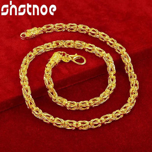 24K Gold Keel Chain Necklaces For Woman Men Hip Hop Fashion Party Wedding Engagement Birthday Charm Jewelry Lovers Gift - So Real Fashion