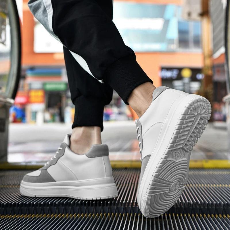 New Ultralight Genuine leather Man/Women Sneakers Size37-46 Lnvisible Increase Height Unisex Casual Fashion Walking Sports Shoes - So Real Fashion