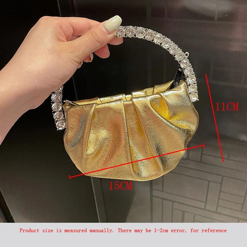 Shiny Crystal Purses and Handbag Luxury Designer Rhinestones Clutch Purse Bag for women handle bag leather Shoulder Bag Purse - So Real Fashion