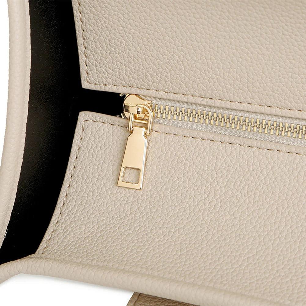 Women's Casual Tote Bag Trendy PU Leather Handbag Letter Brands Large Capacity Travel Crossbody Bag Large Capacity Shopper Purse - So Real Fashion