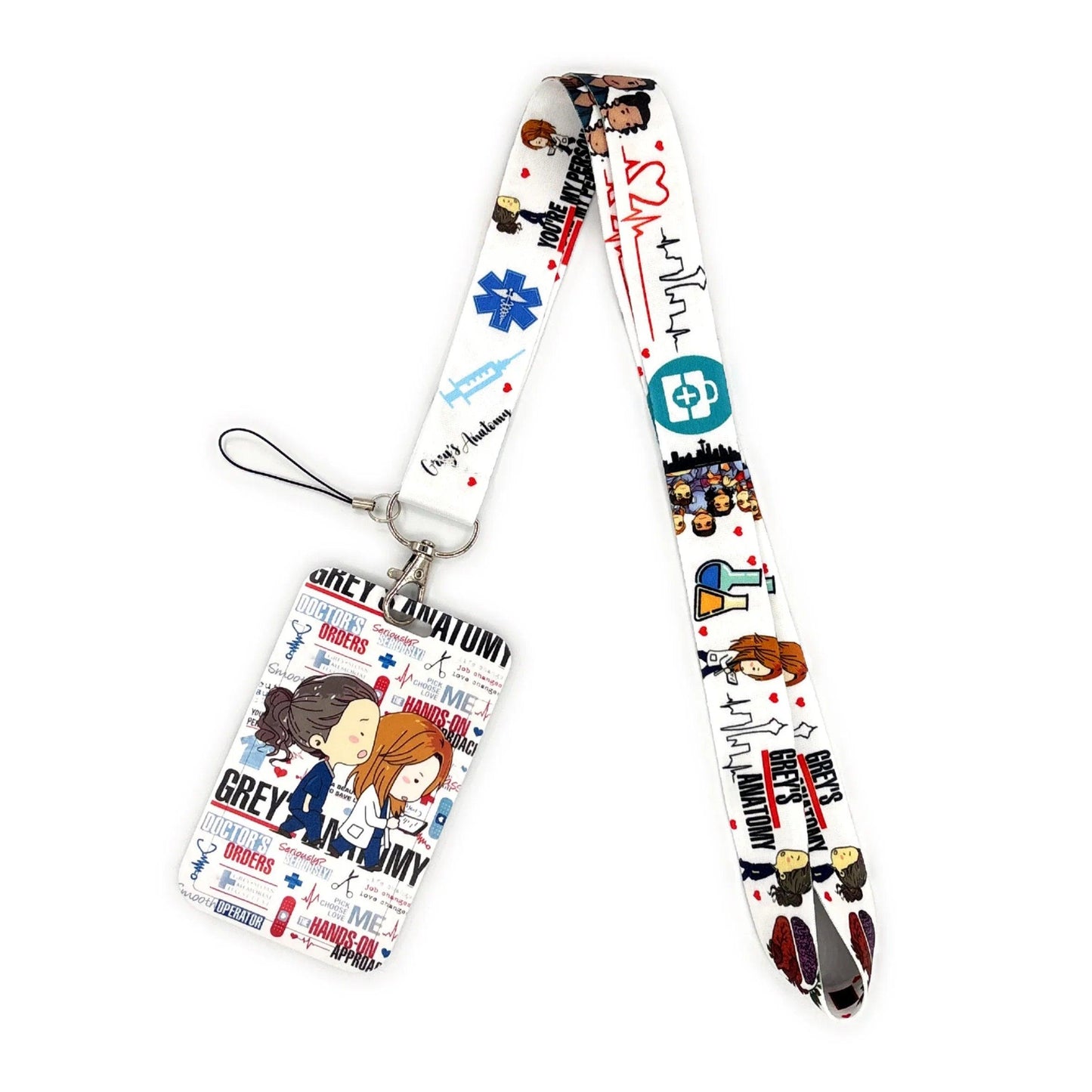 Grey's Anatomy Doctor Nurse Credential Holder Neck Strap Lanyards Keychain Holder ID Card Pass Hang Rope Lariat Lanyard - So Real Fashion