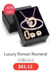 Stainless Steel Roman Numerals Crystal Zircon Bracelet Earrings Necklace Jewelry Set For Women - So Real Fashion